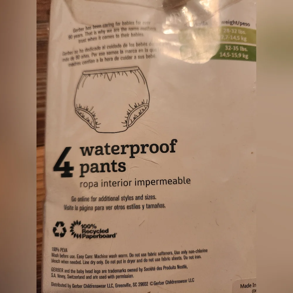 Gerber Waterproof Pants Size 2T